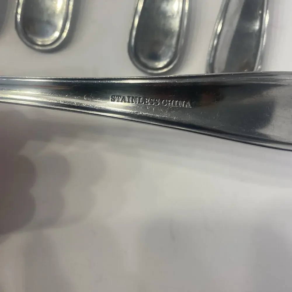 Set of 6 Stainless China Dinner Forks 7.5” Silver Flatware Simple Classic